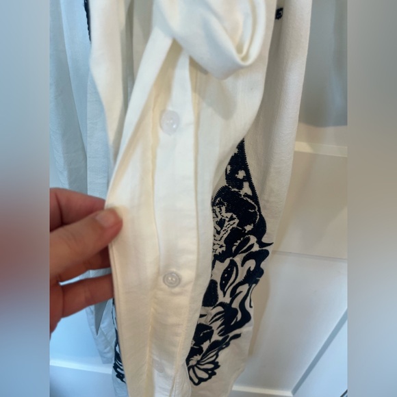 ELOQUII Relaxed White Applique Button Down Giraffe Dress Resort Safari 20 NWT - Picture 11 of 16